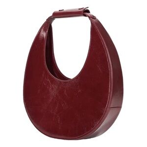 Staud Moon Bag Saddle in Burgundy Red